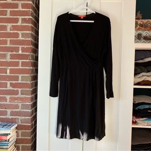 Faux wrap cotton jersey dress